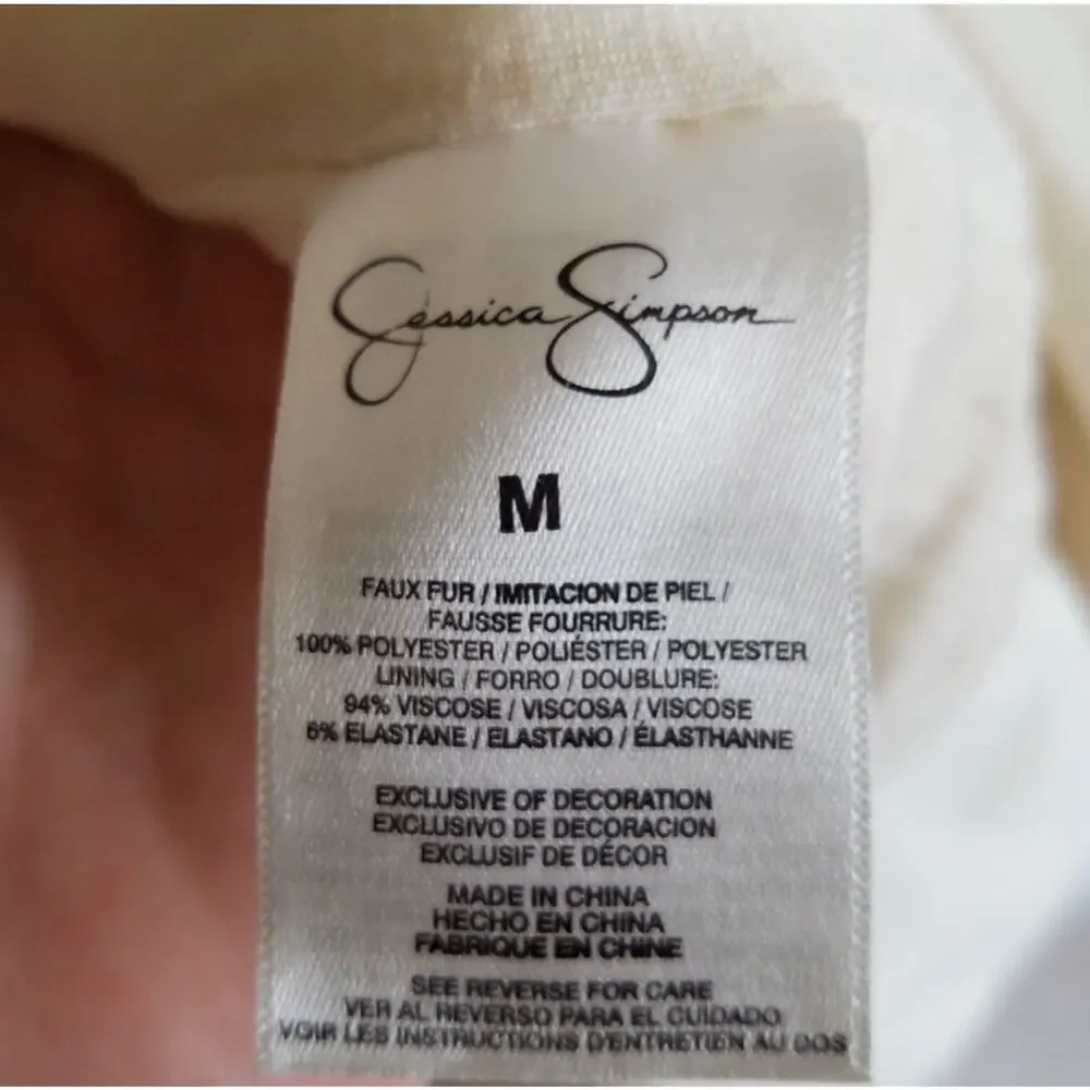 Jessica Simpson Faux Fur Beaded Jacket